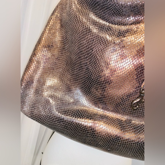 DOONEY BOURKE metallic leather hobo snakeskin  purse - Picture 9 of 16